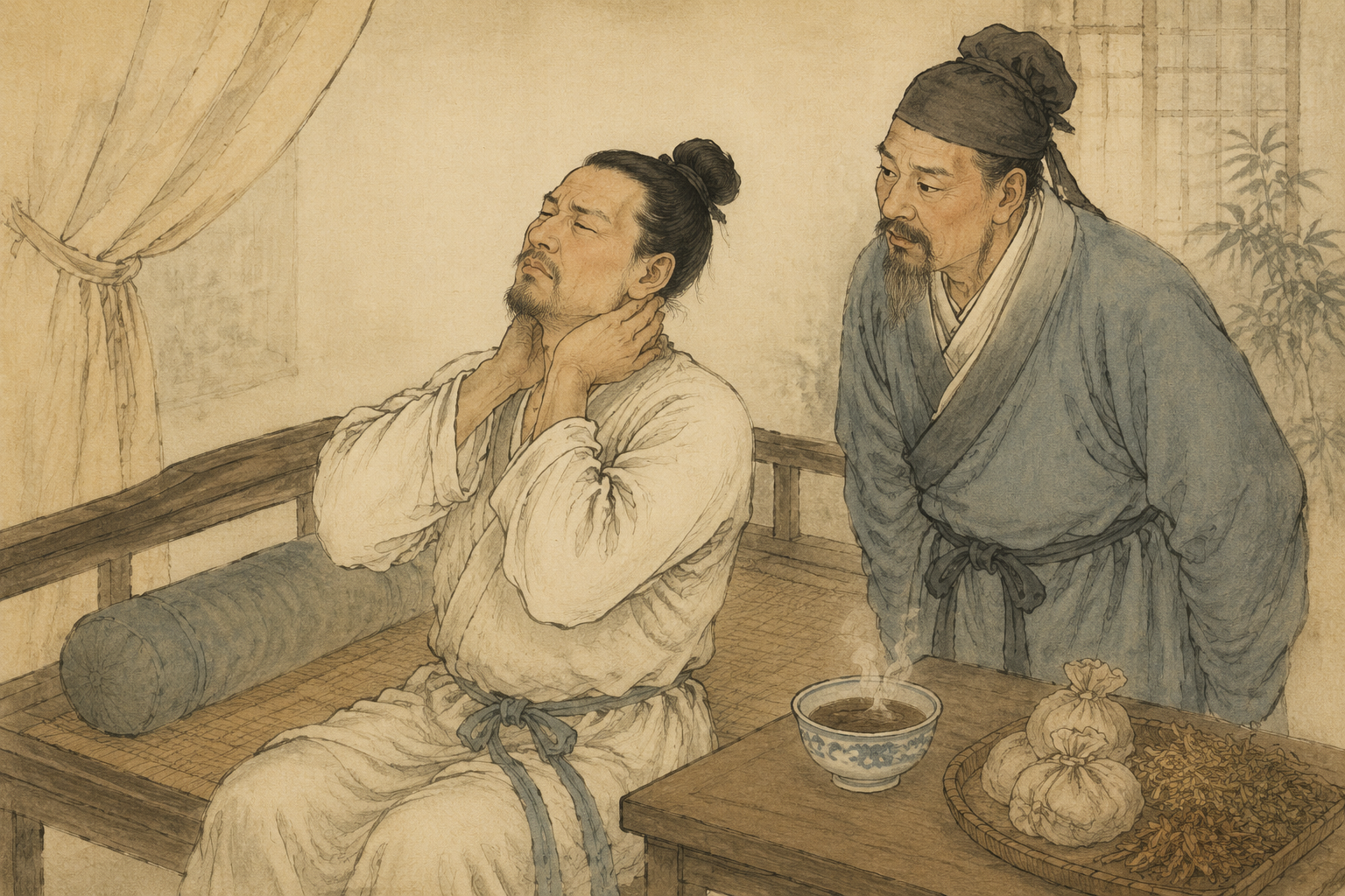 项背强急、外证未解时用葛根汤的古典场景