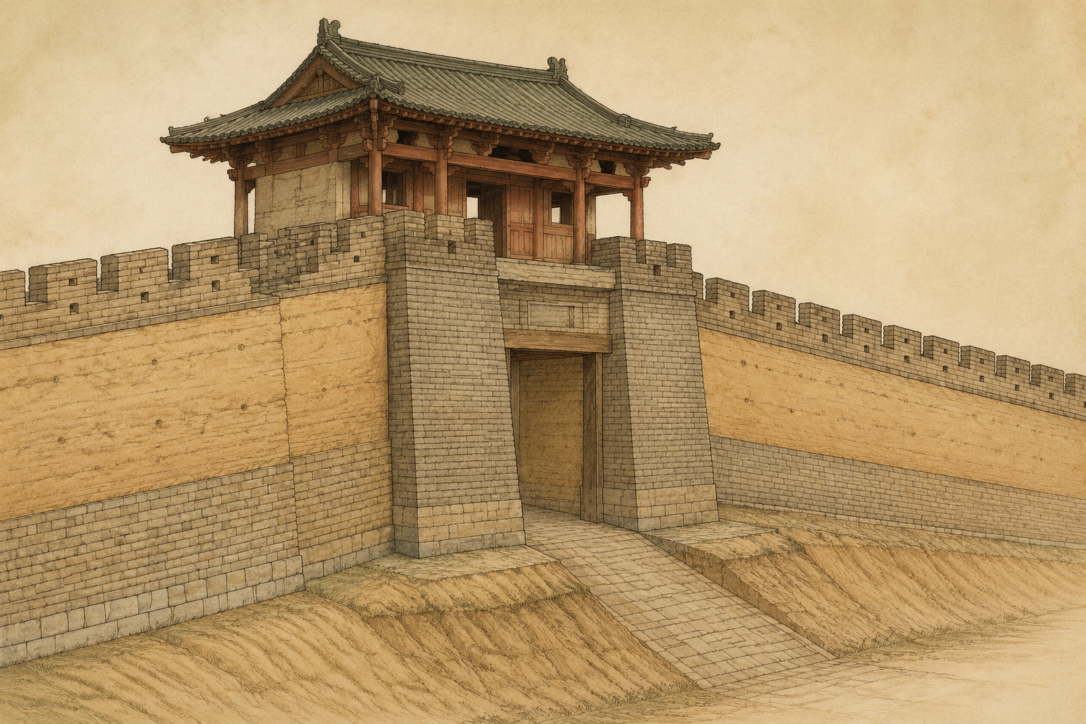 城:城墙、女墙与城门