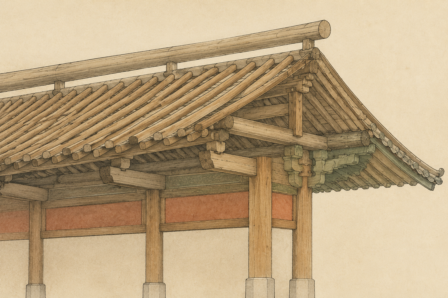 栋:屋顶最高一檩