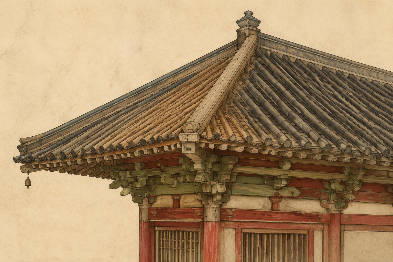 阳马:四阿屋顶的角梁系统