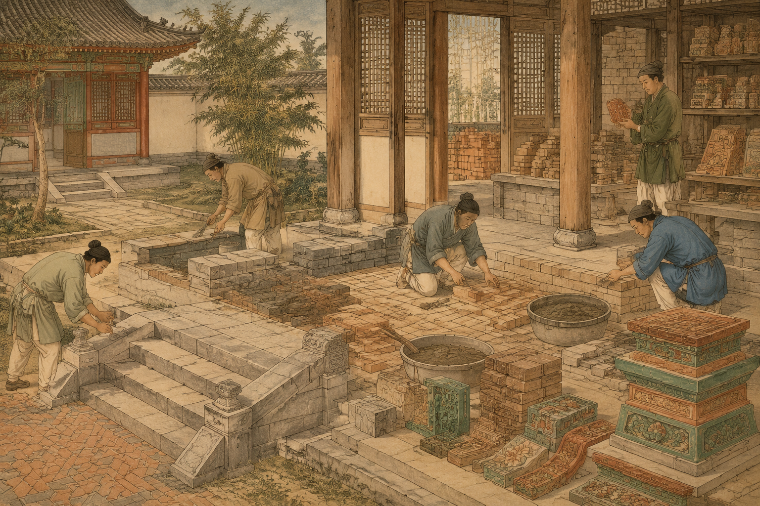 条砖、阶基、铺地砖、须弥座与瓦坯、窑火诸样件